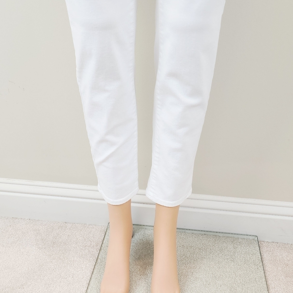 Lucky Brand Mid Rise Hayden Skinny Ankle Crop White Jean Pants - Picture 9 of 14